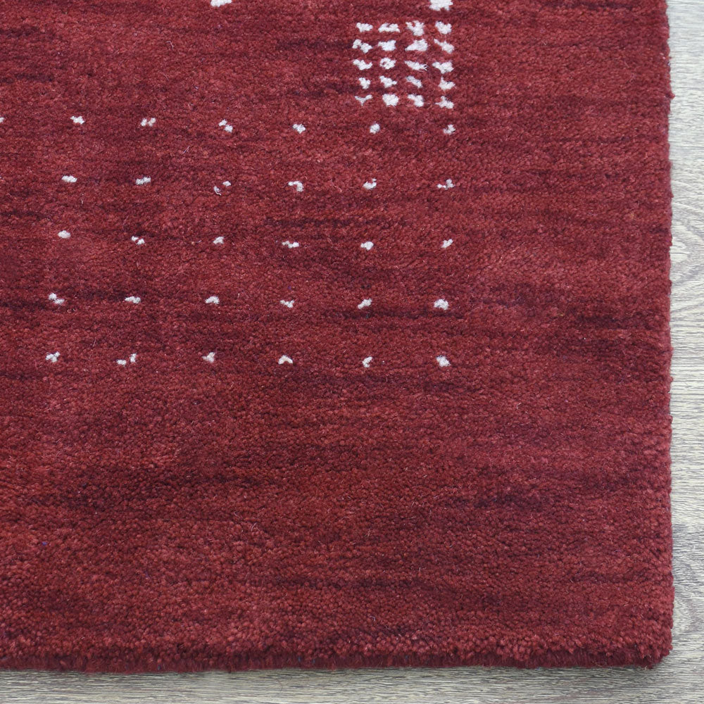 Hand Knotted Wool Area Rug Contemporary Brown L00504