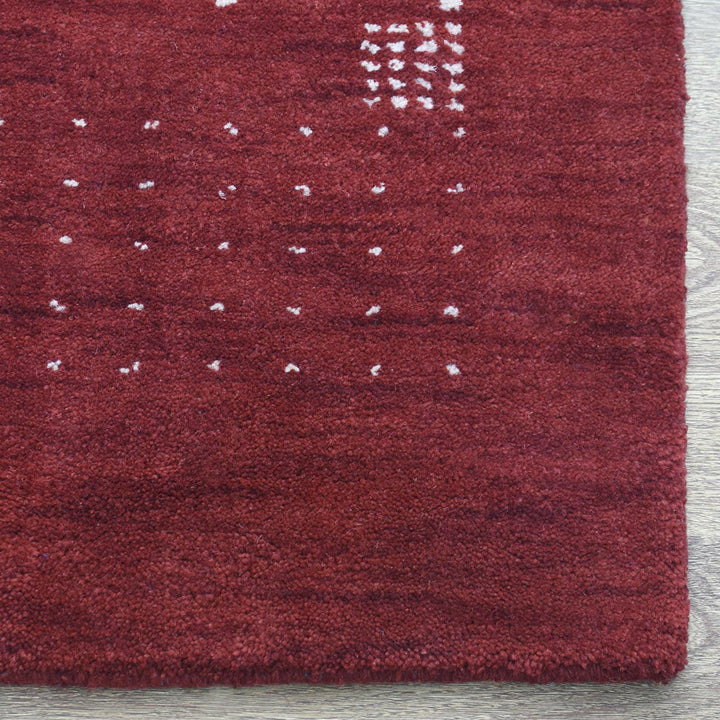 Hand Knotted Wool Area Rug Contemporary Brown L00504