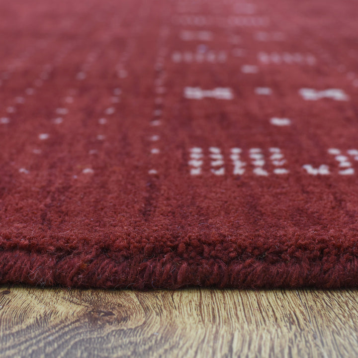 Hand Knotted Wool Area Rug Contemporary Brown L00504