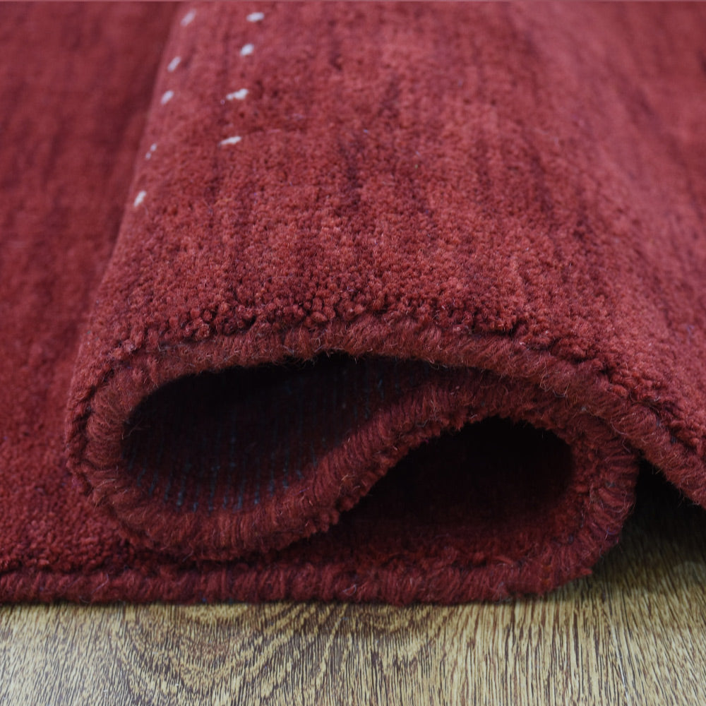 Hand Knotted Wool Area Rug Contemporary Brown L00504