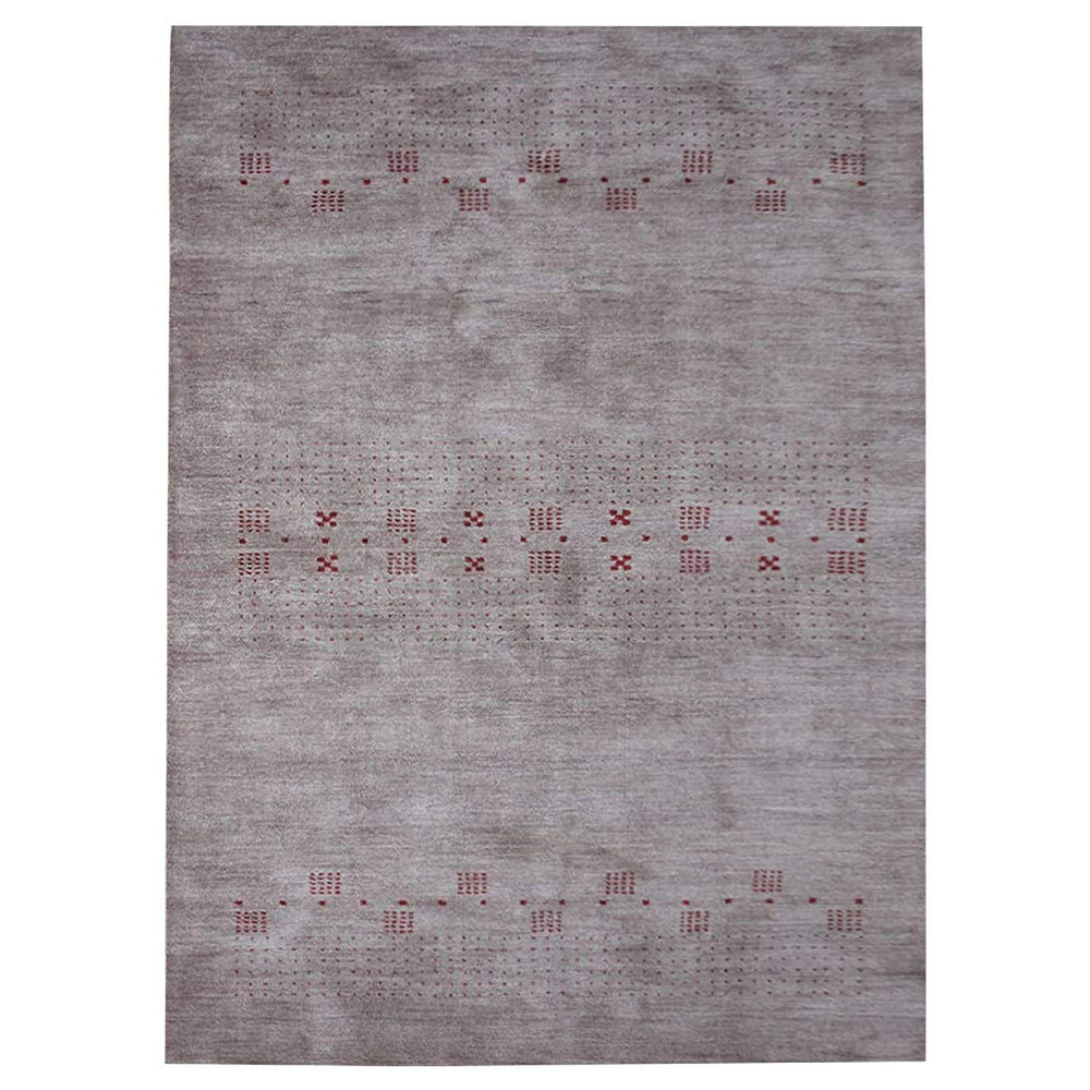 Hand Knotted Wool Area Rug Contemporary Brown L00504