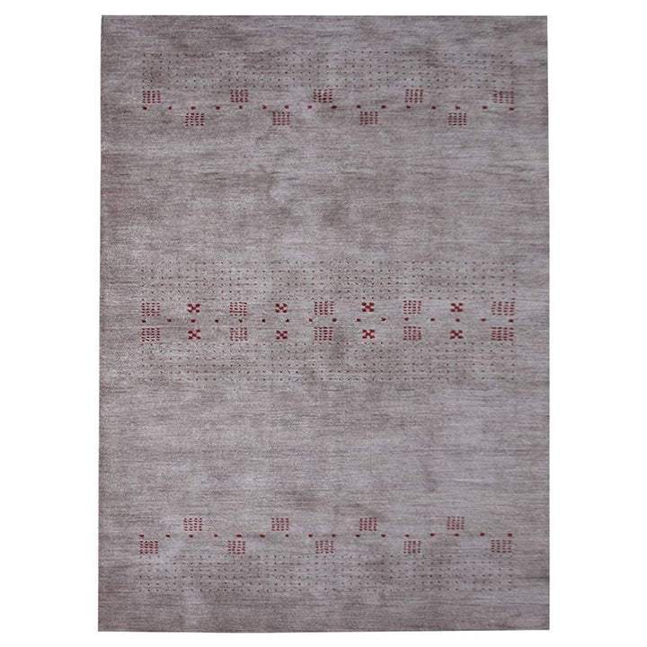 Hand Knotted Wool Area Rug Contemporary Brown L00504
