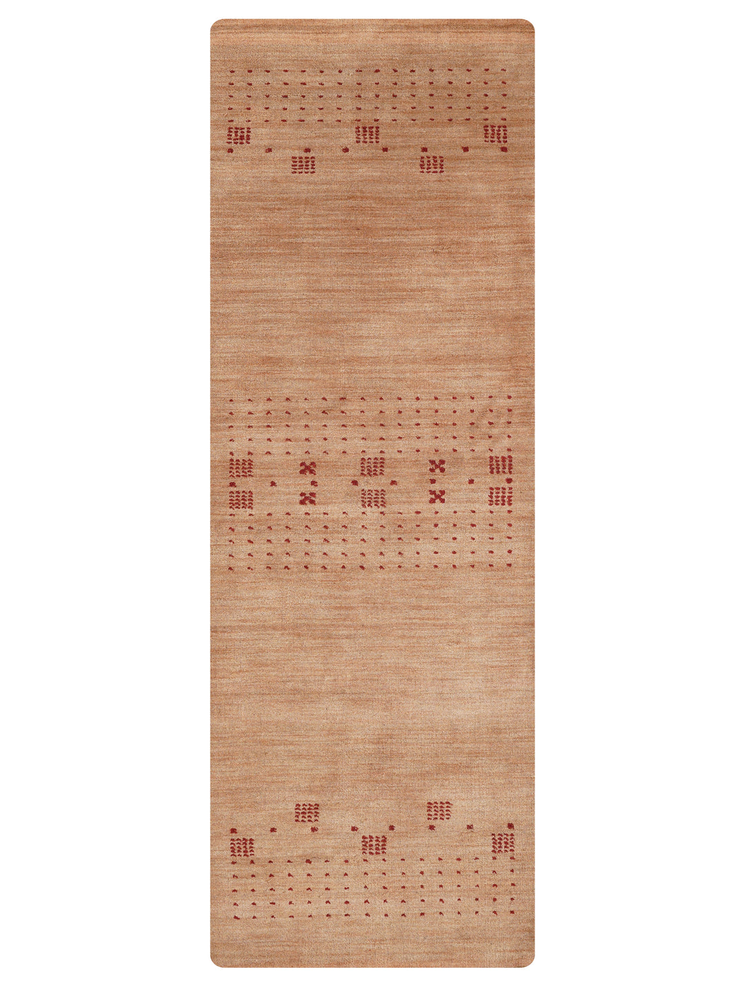 Hand Knotted Wool Area Rug Contemporary Brown L00504