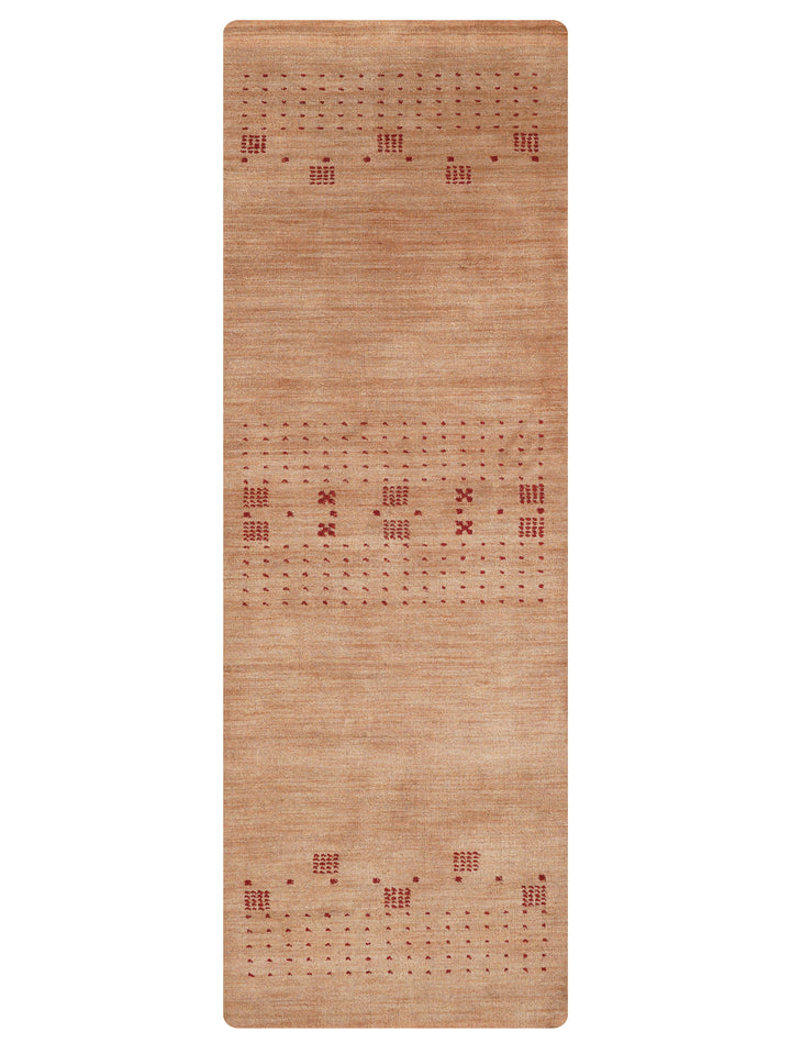 Hand Knotted Wool Area Rug Contemporary Brown L00504