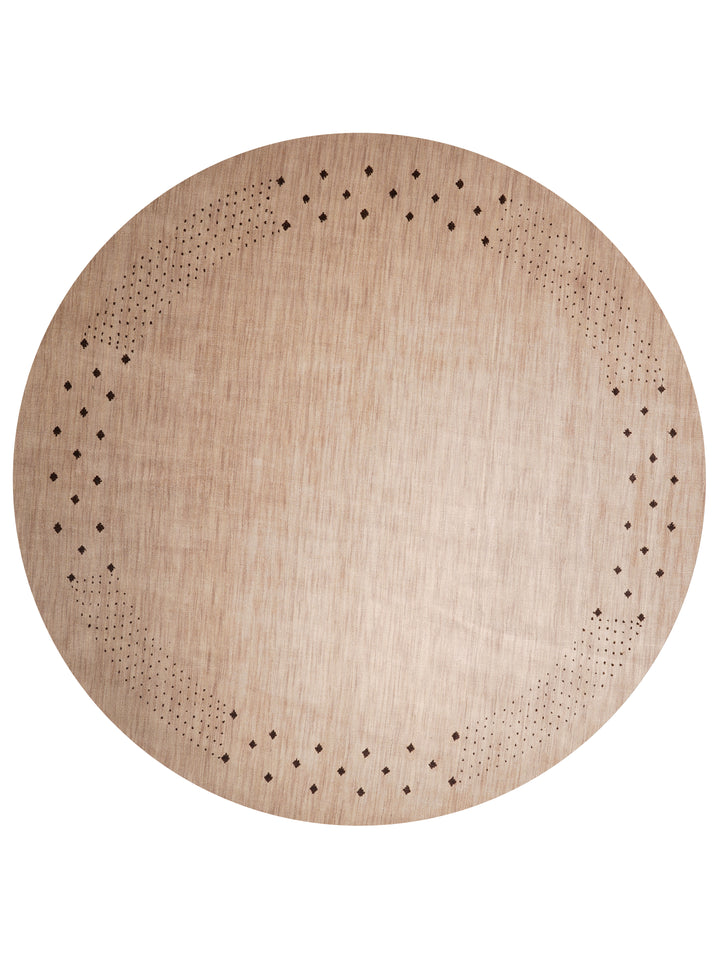 Contemporary Hand Knotted Wool Rug with Minimalist Border Design