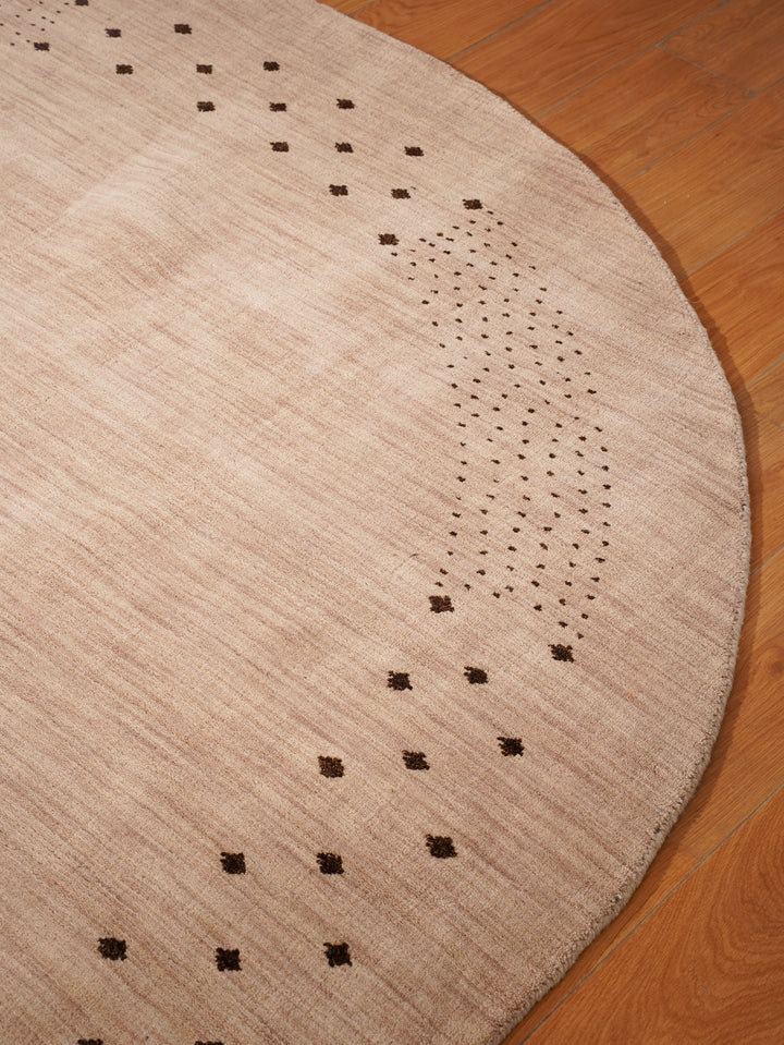 Contemporary Hand Knotted Wool Rug with Minimalist Border Design