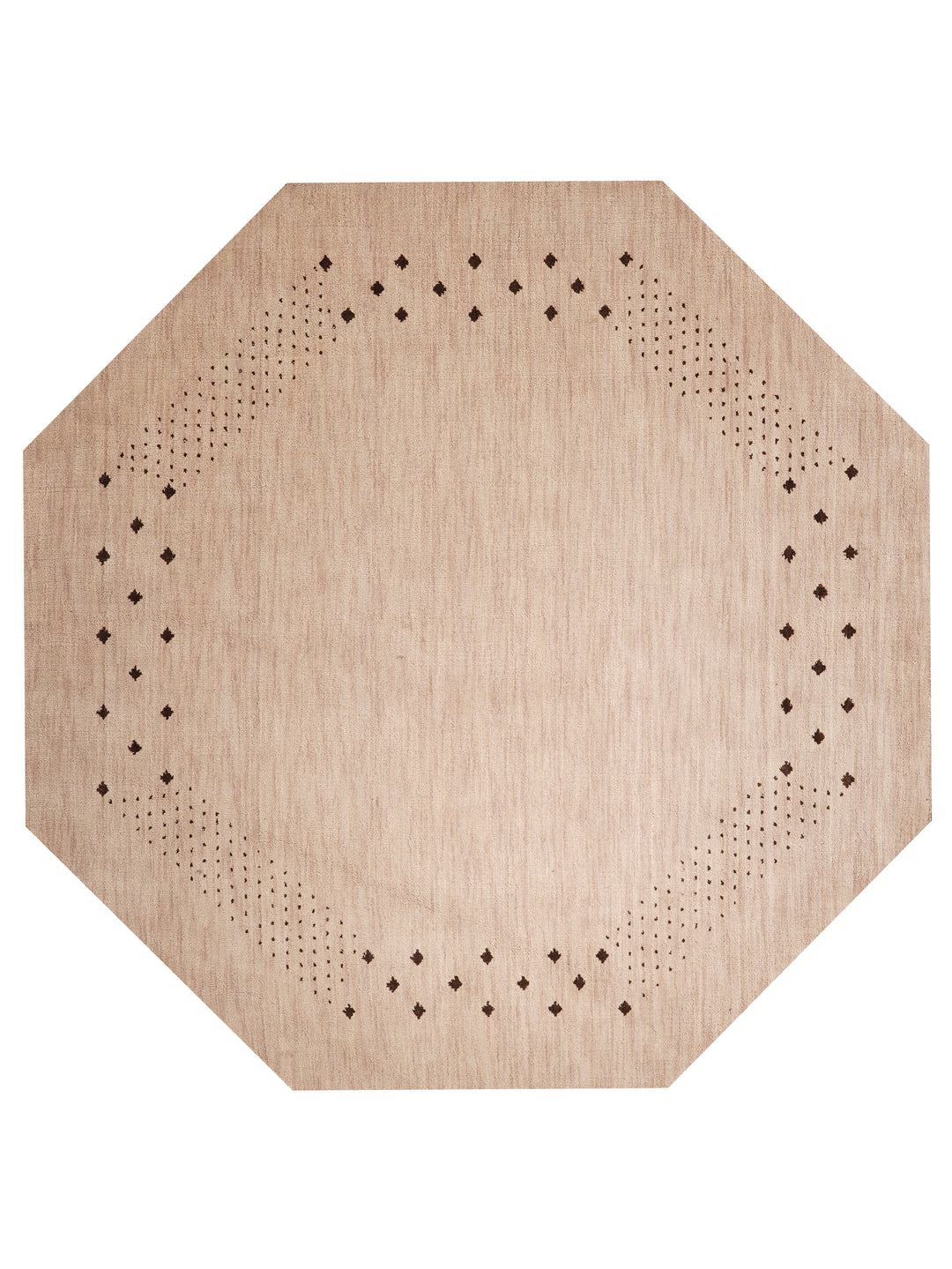 Contemporary Hand Knotted Wool Rug with Minimalist Border Design