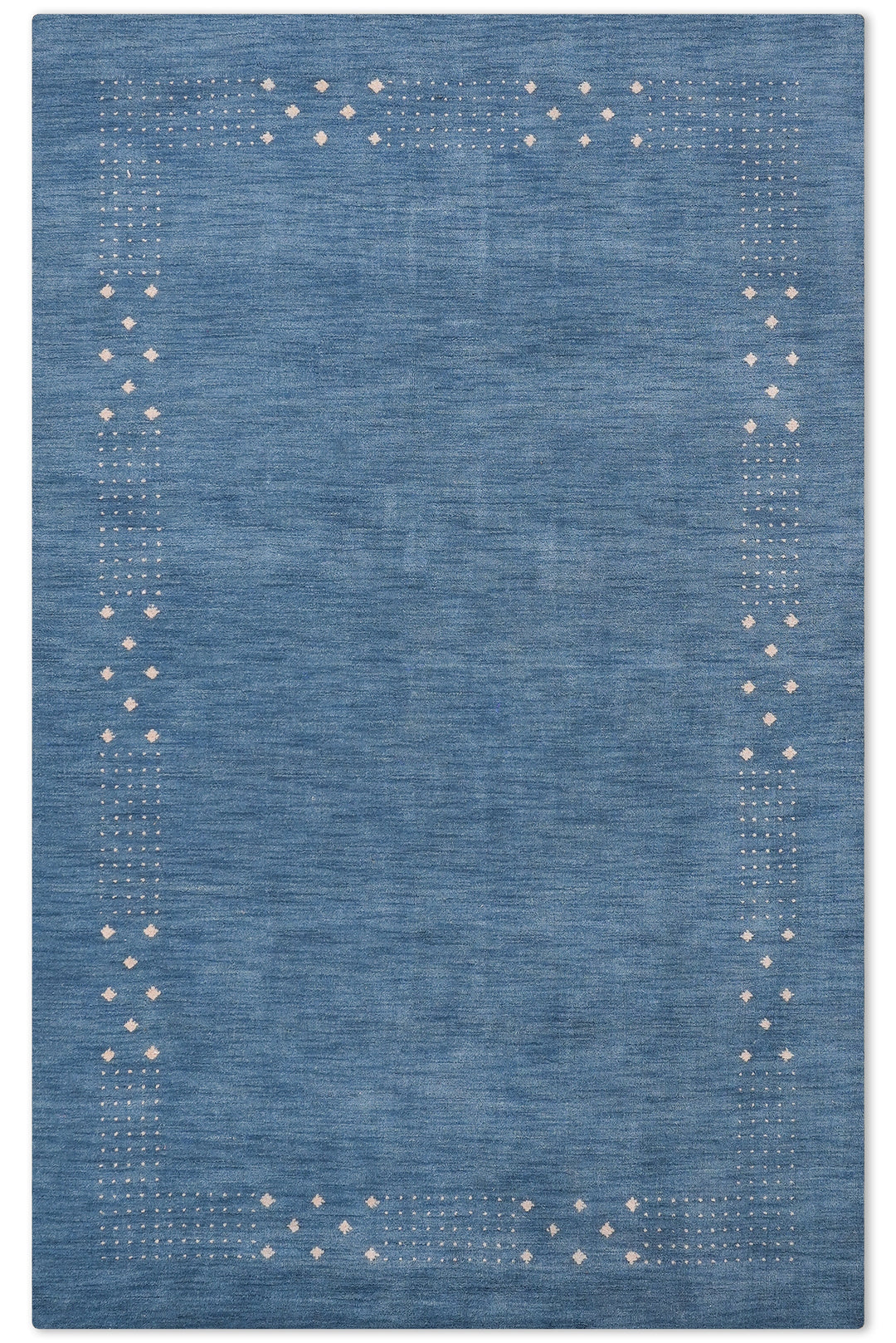 Contemporary Hand Knotted Wool Rug with Minimalist Border Design