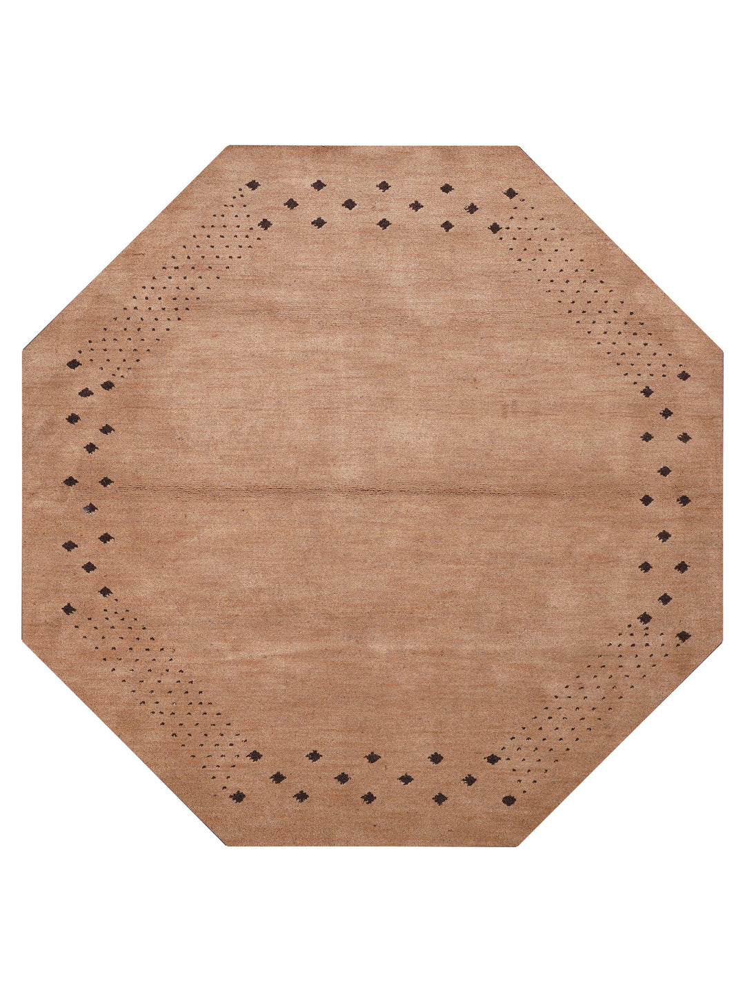 Contemporary Hand Knotted Wool Rug with Minimalist Border Design