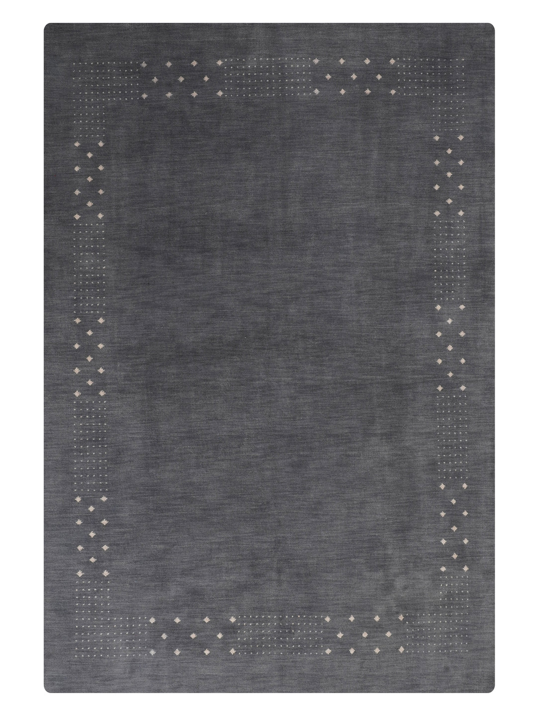 Contemporary Hand Knotted Wool Rug with Minimalist Border Design