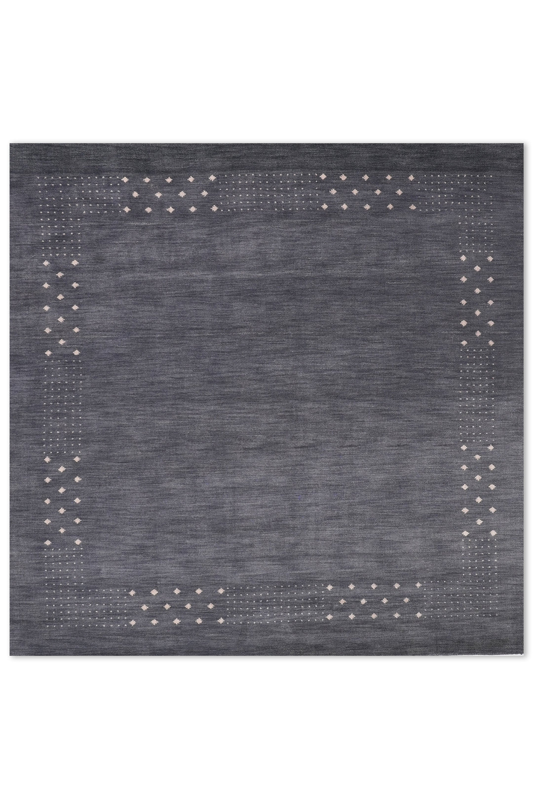 Contemporary Hand Knotted Wool Rug with Minimalist Border Design
