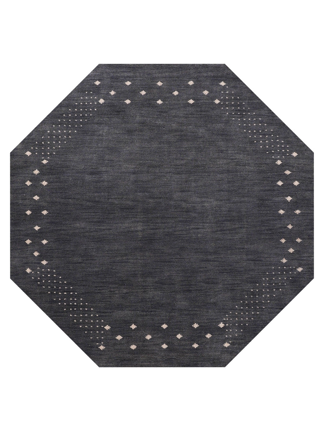 Contemporary Hand Knotted Wool Rug with Minimalist Border Design