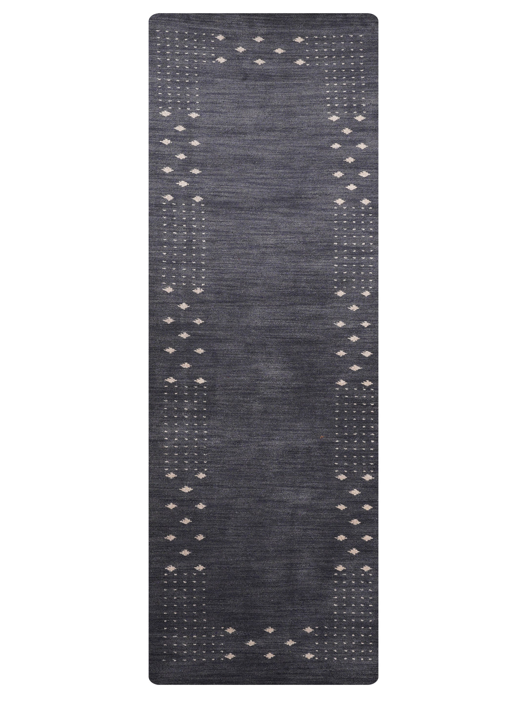 Contemporary Hand Knotted Wool Rug with Minimalist Border Design