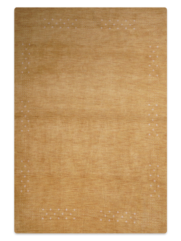 Contemporary Hand Knotted Wool Rug with Minimalist Border Design