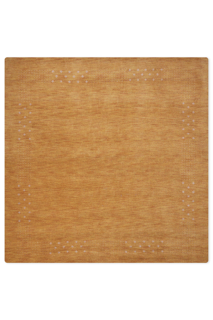 Contemporary Hand Knotted Wool Rug with Minimalist Border Design