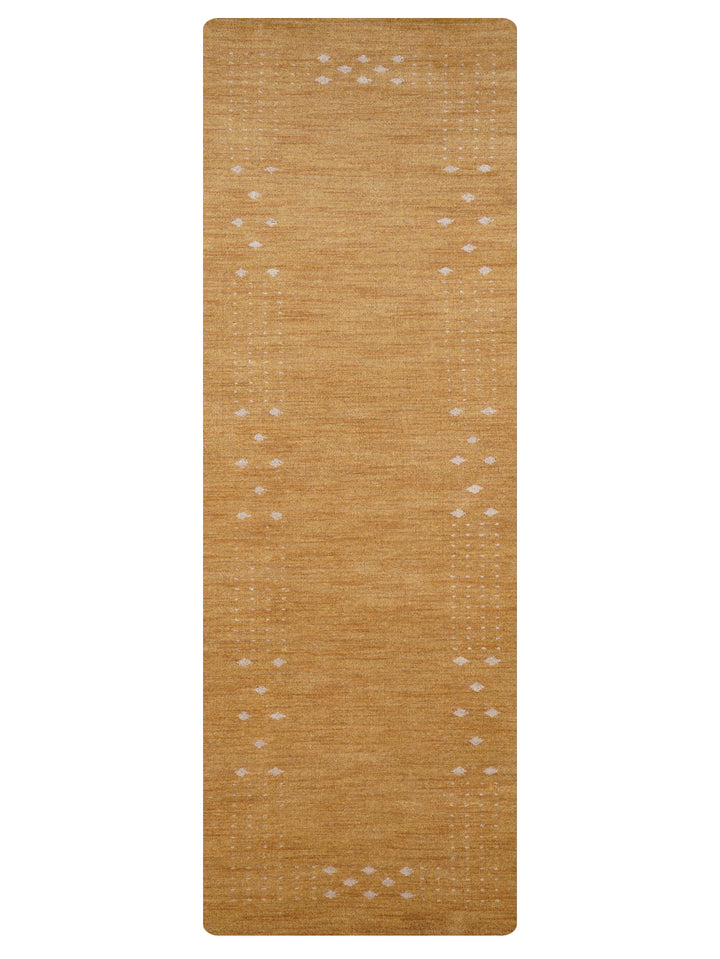 Contemporary Hand Knotted Wool Rug with Minimalist Border Design