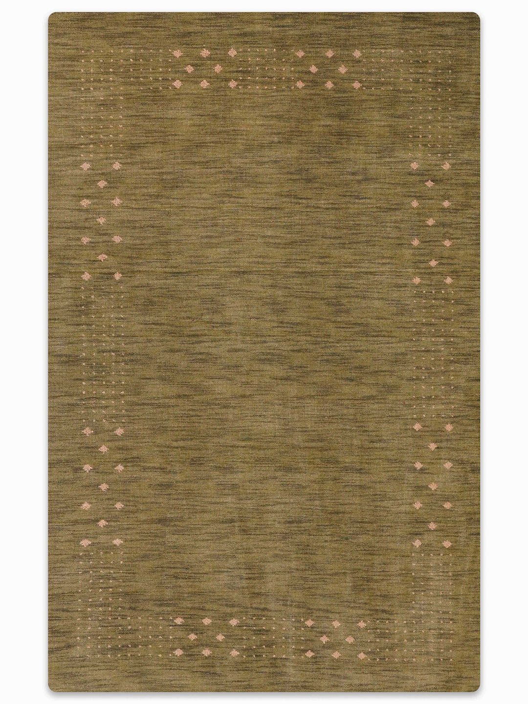 Contemporary Hand Knotted Wool Rug with Minimalist Border Design