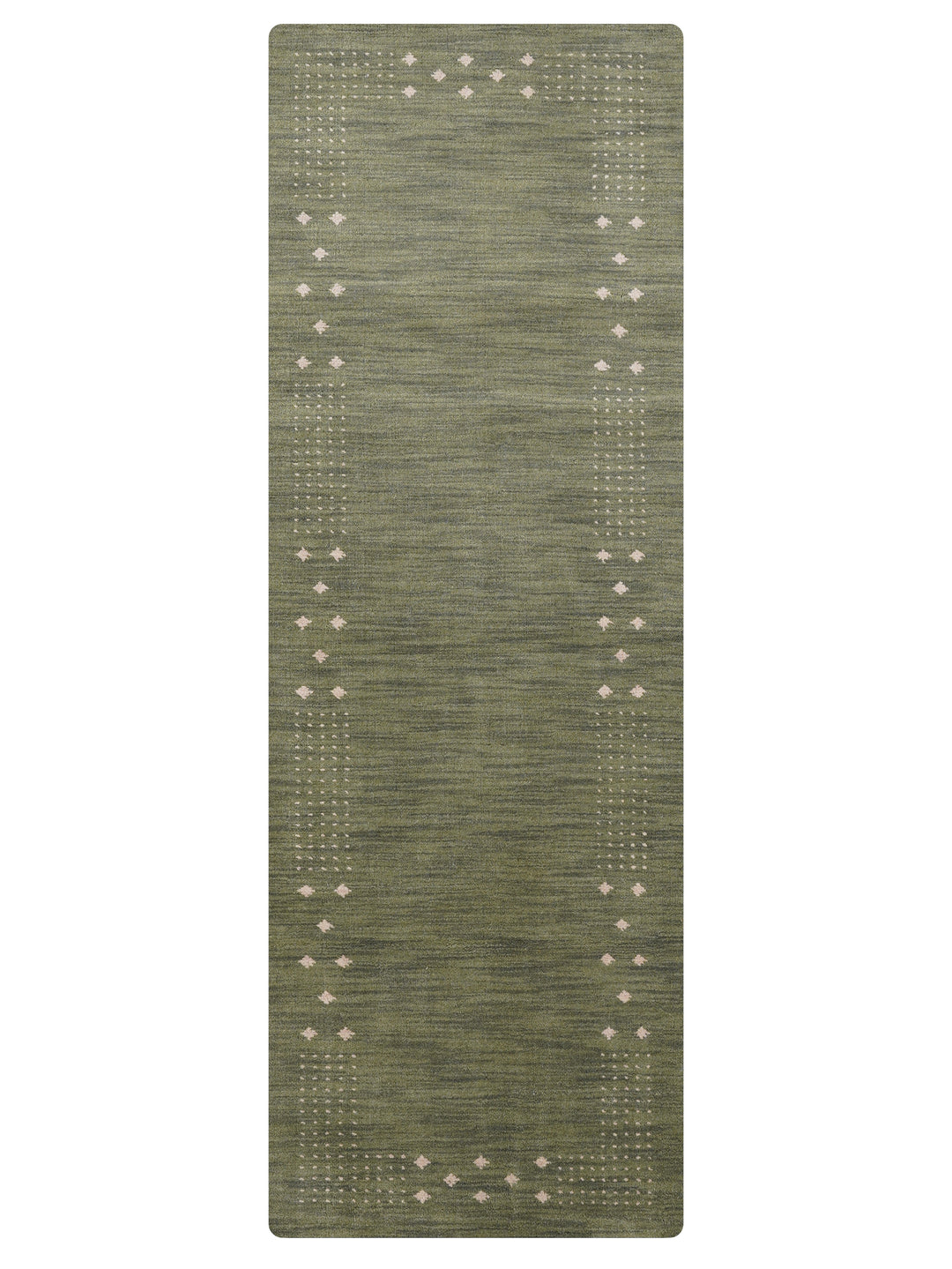 Contemporary Hand Knotted Wool Rug with Minimalist Border Design