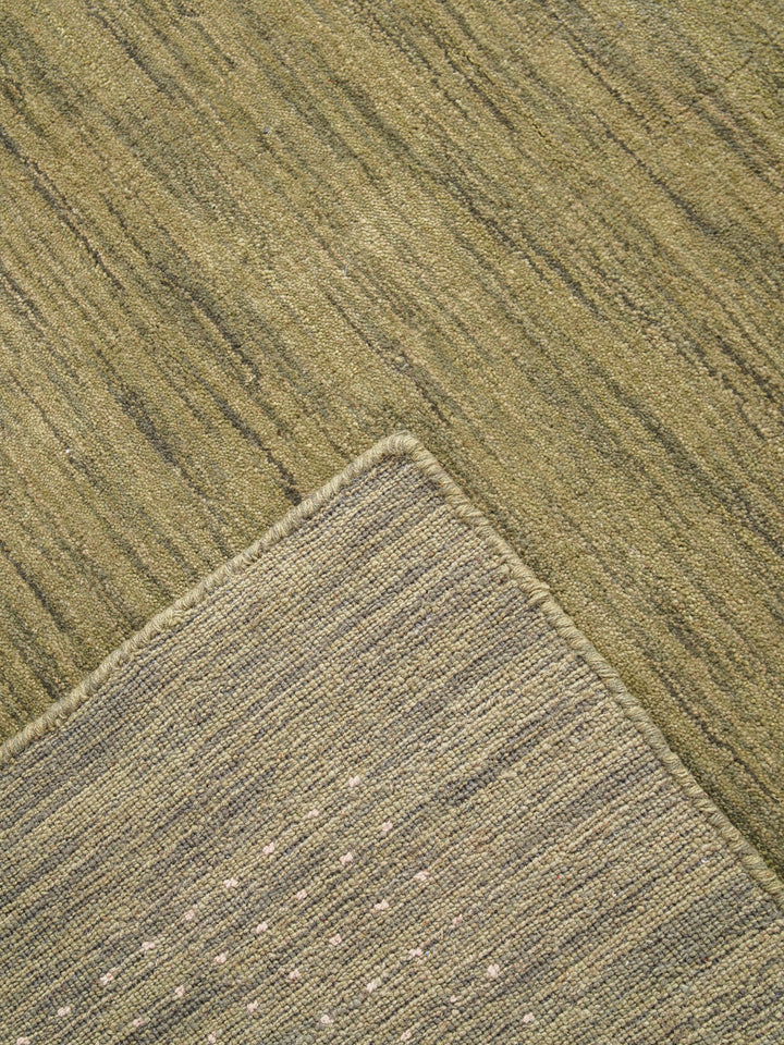 Contemporary Hand Knotted Wool Rug with Minimalist Border Design