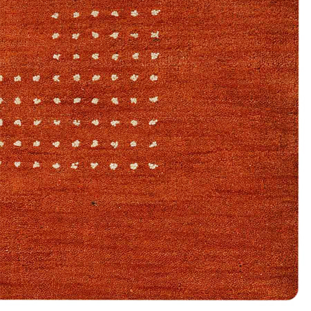 Contemporary Hand Knotted Wool Rug with Minimalist Border Design