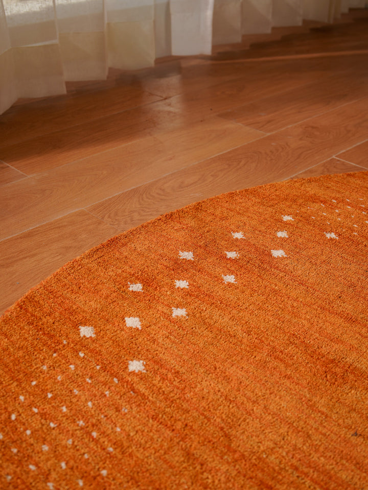 Contemporary Hand Knotted Wool Rug with Minimalist Border Design