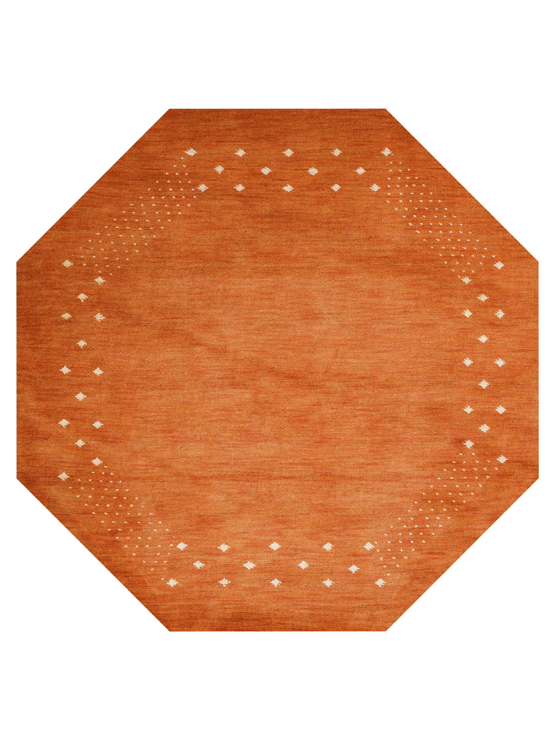 Contemporary Hand Knotted Wool Rug with Minimalist Border Design