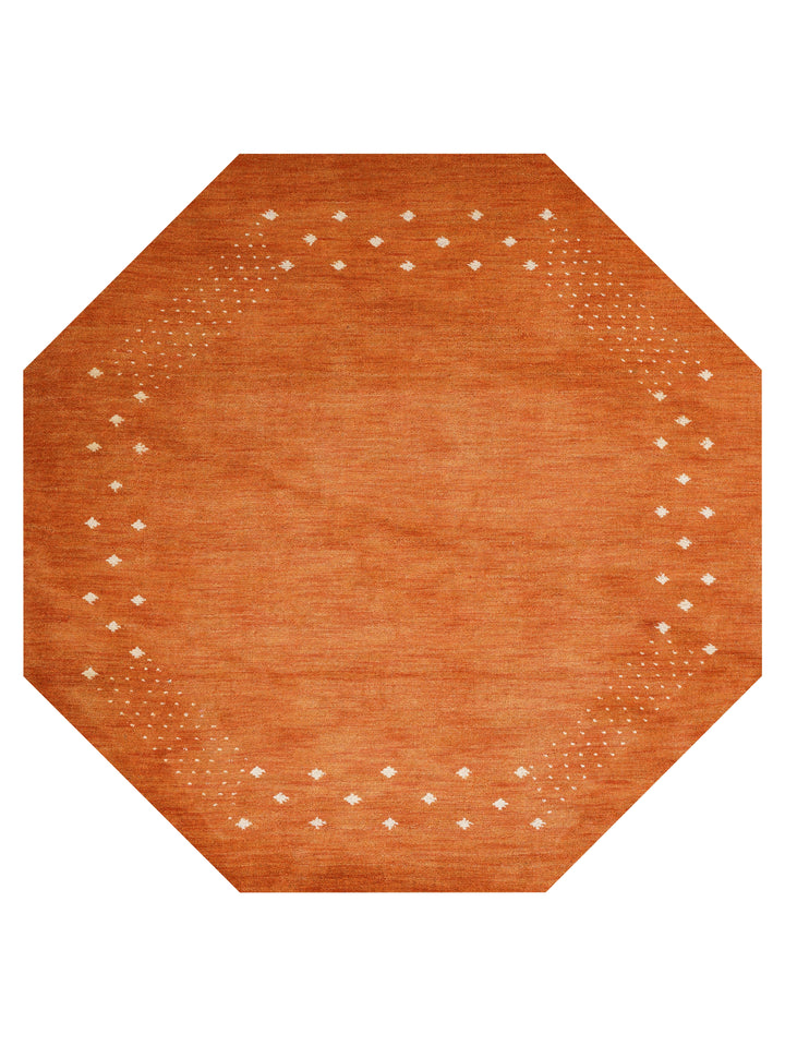 Contemporary Hand Knotted Wool Rug with Minimalist Border Design