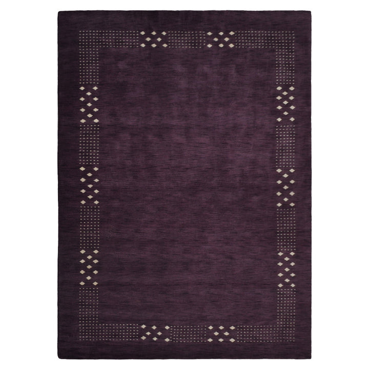 Contemporary Hand Knotted Wool Rug with Minimalist Border Design