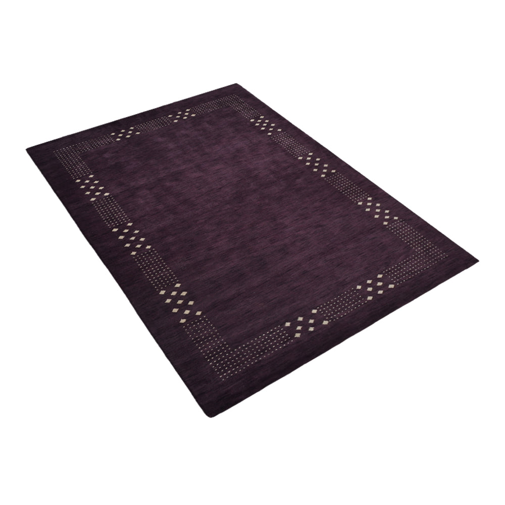 Contemporary Hand Knotted Wool Rug with Minimalist Border Design