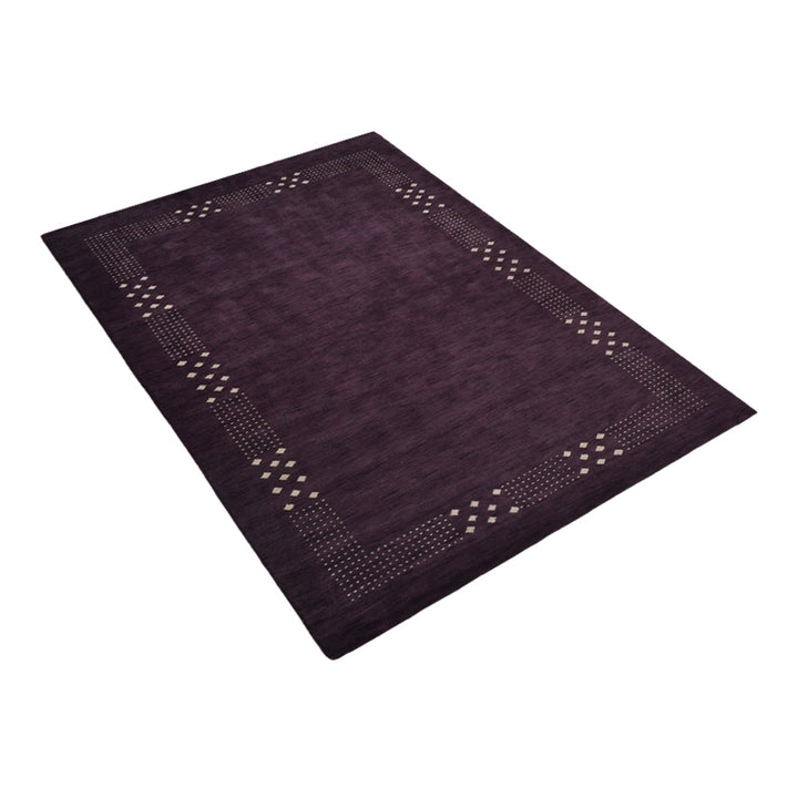 Contemporary Hand Knotted Wool Rug with Minimalist Border Design