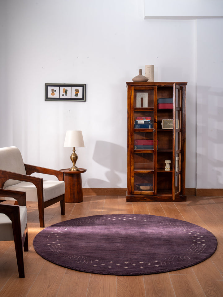 Contemporary Hand Knotted Wool Rug with Minimalist Border Design