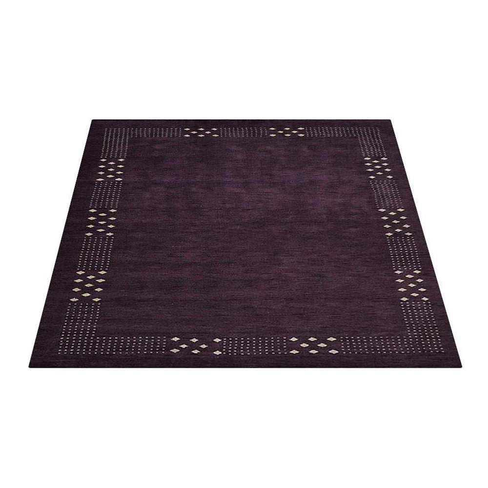Contemporary Hand Knotted Wool Rug with Minimalist Border Design