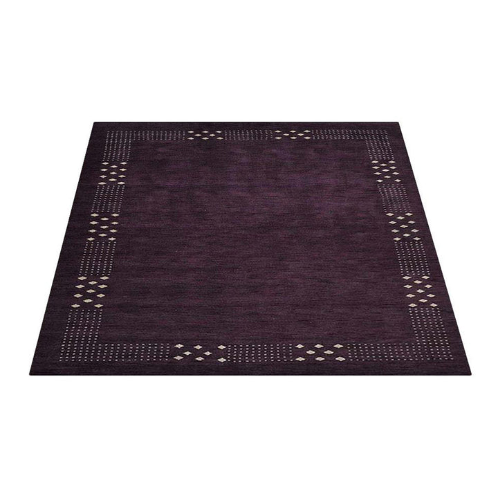 Contemporary Hand Knotted Wool Rug with Minimalist Border Design