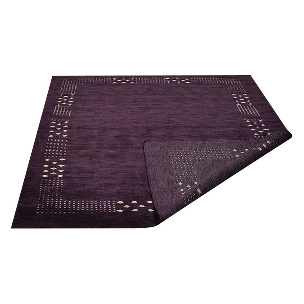 Contemporary Hand Knotted Wool Rug with Minimalist Border Design