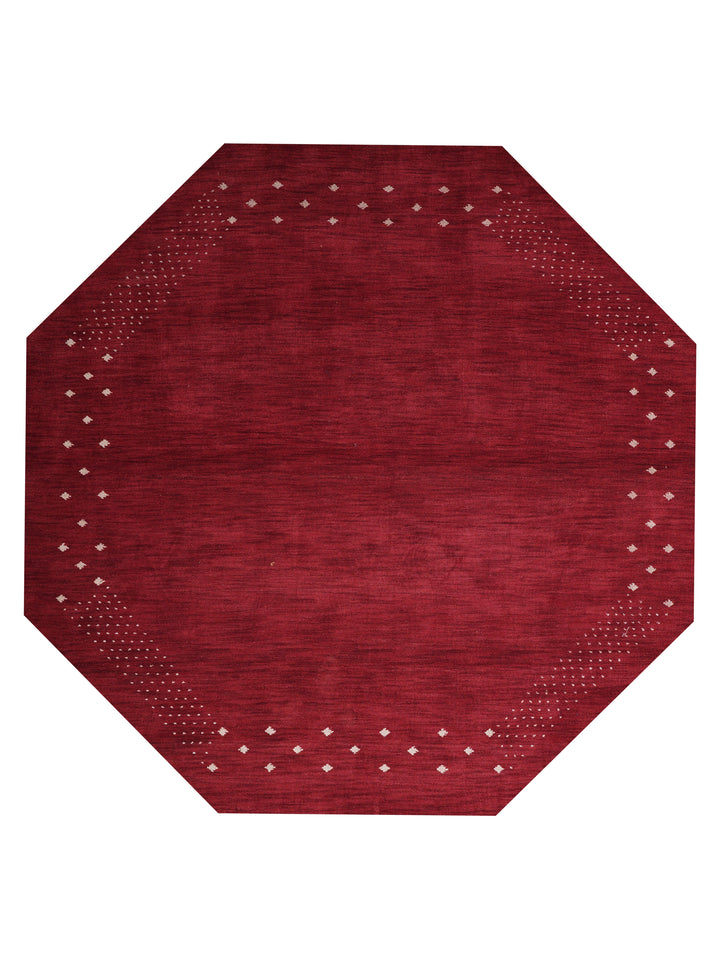 Contemporary Hand Knotted Wool Rug with Minimalist Border Design