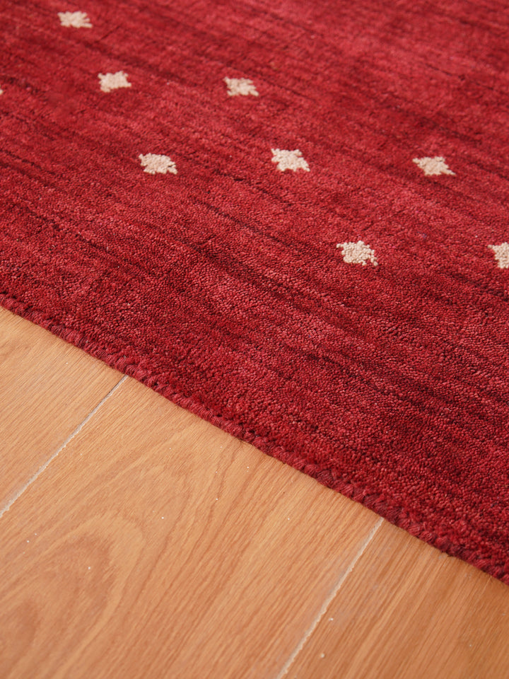 Contemporary Hand Knotted Wool Rug with Minimalist Border Design
