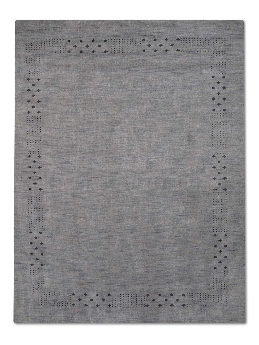 Contemporary Hand Knotted Wool Rug with Minimalist Border Design