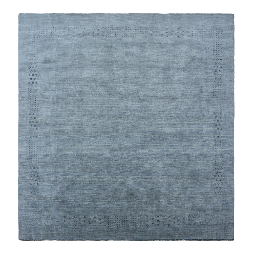 Contemporary Hand Knotted Wool Rug with Minimalist Border Design
