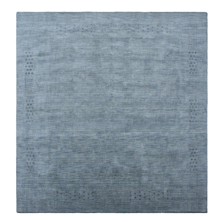 Contemporary Hand Knotted Wool Rug with Minimalist Border Design