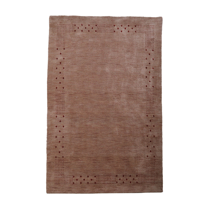 Contemporary Hand Knotted Wool Rug with Minimalist Border Design