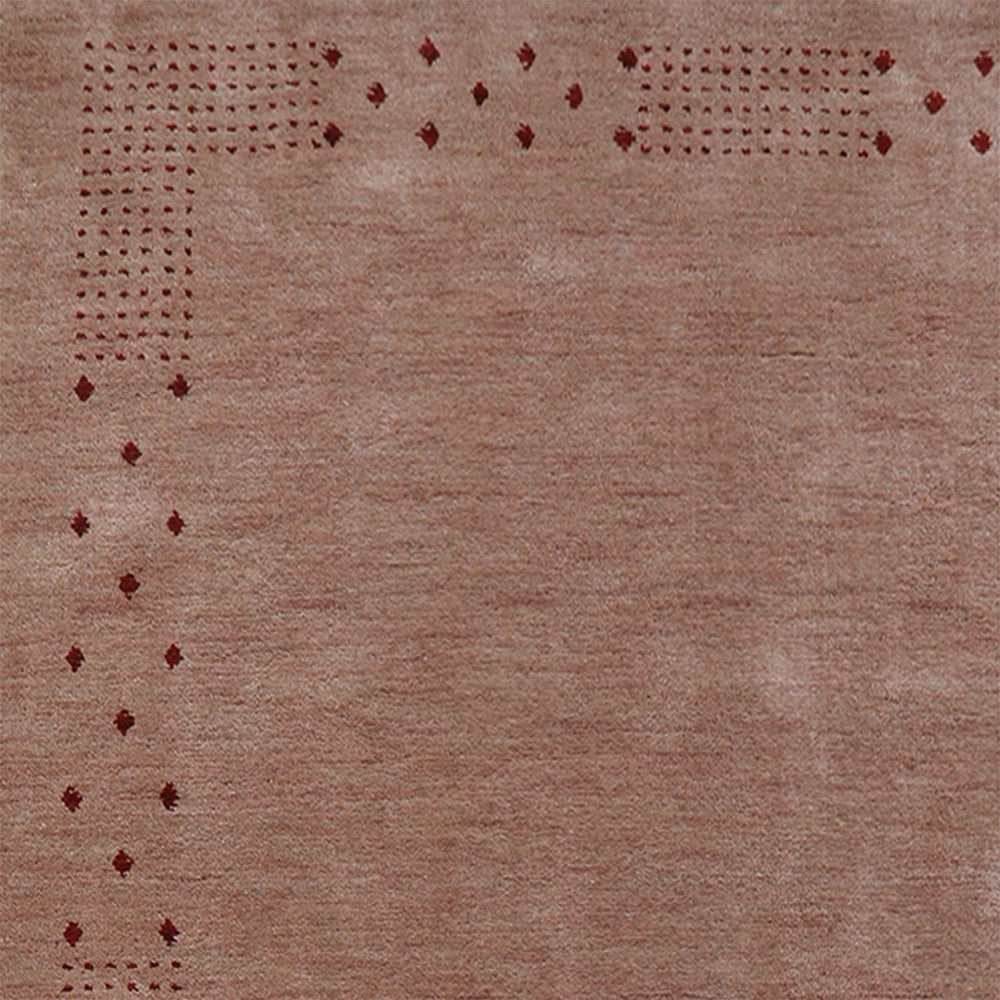 Contemporary Hand Knotted Wool Rug with Minimalist Border Design