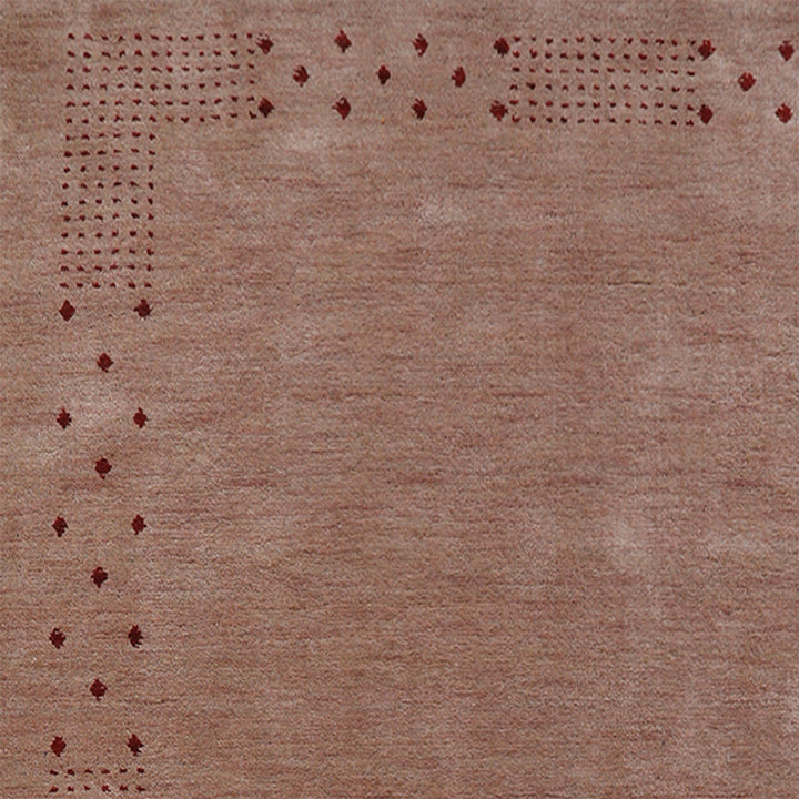 Contemporary Hand Knotted Wool Rug with Minimalist Border Design