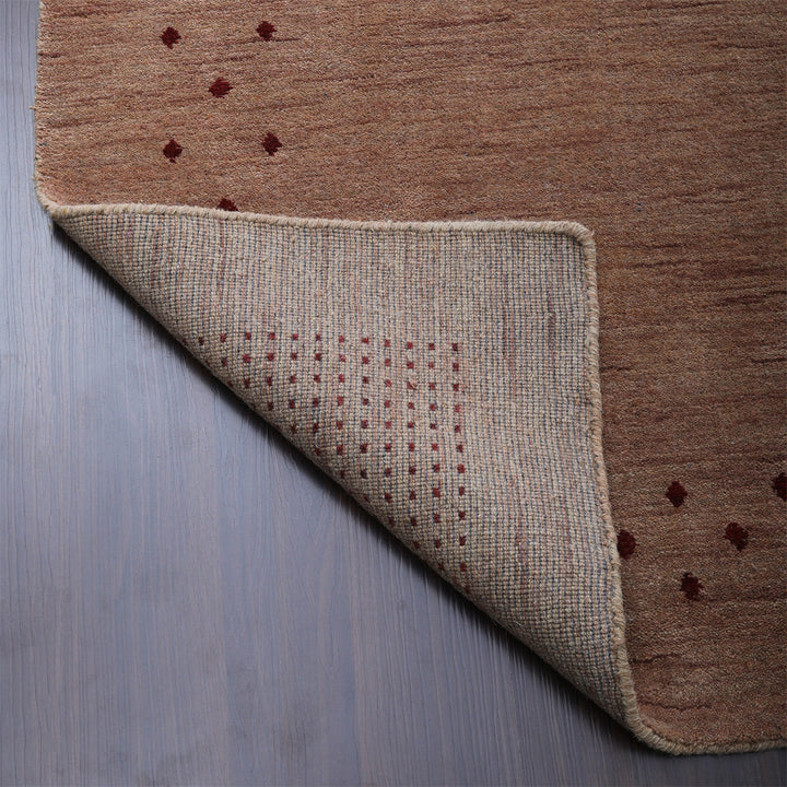 Contemporary Hand Knotted Wool Rug with Minimalist Border Design