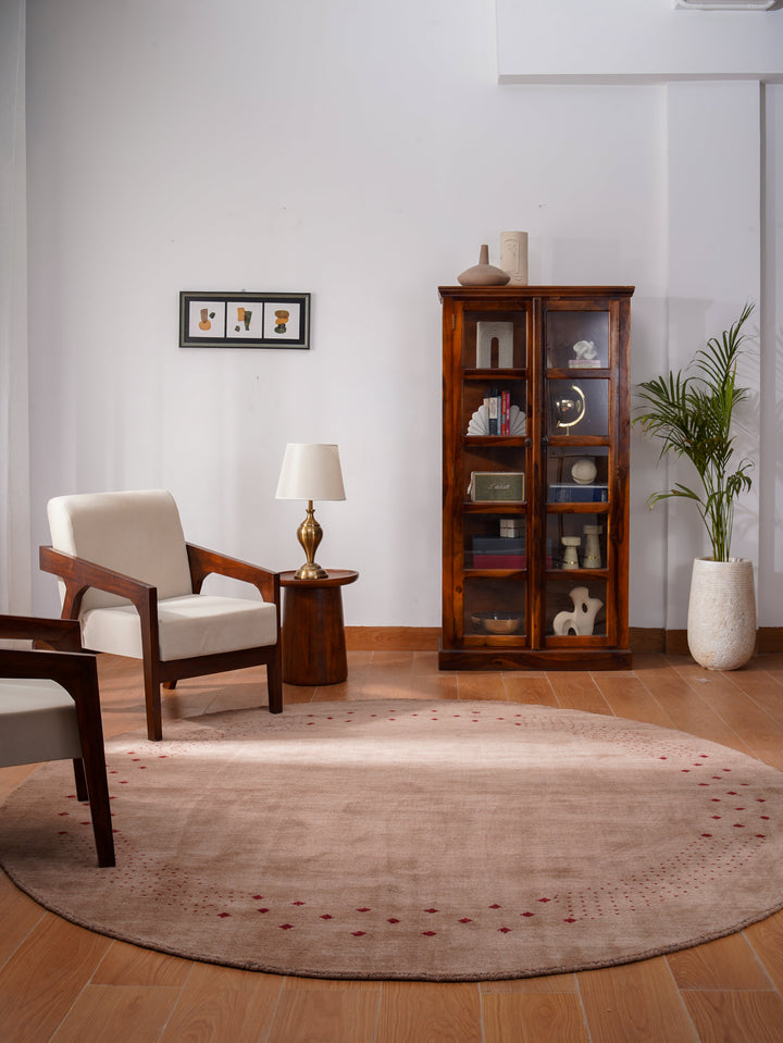 Contemporary Hand Knotted Wool Rug with Minimalist Border Design