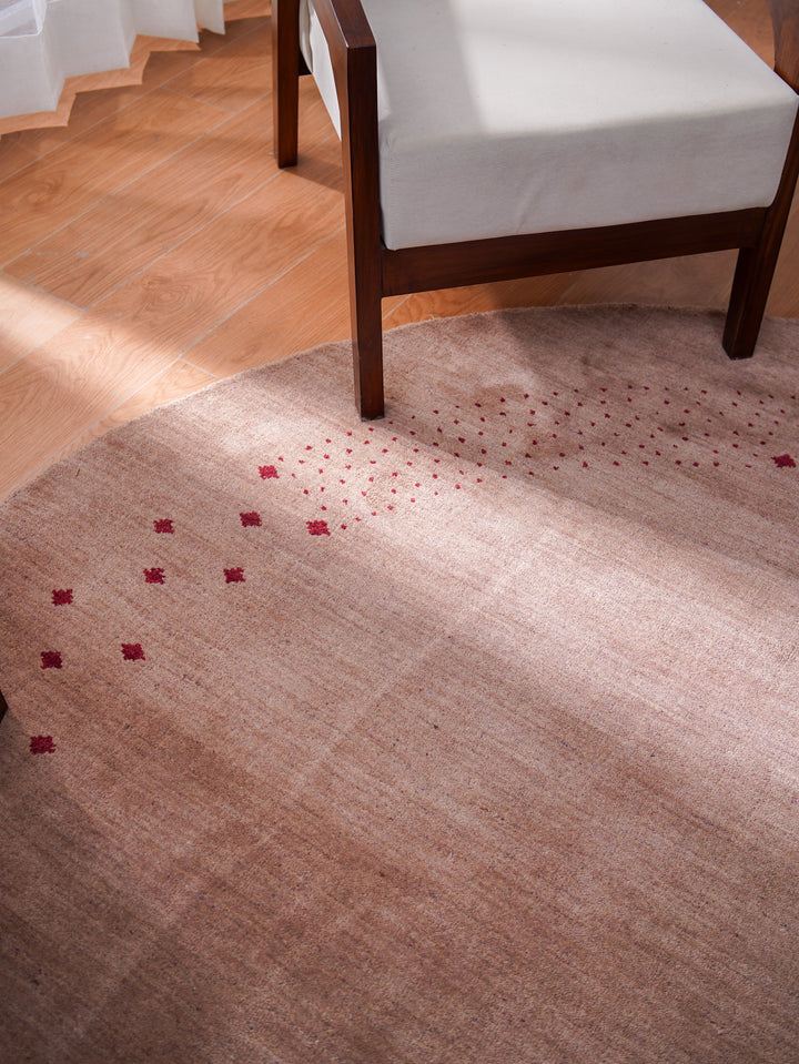 Contemporary Hand Knotted Wool Rug with Minimalist Border Design