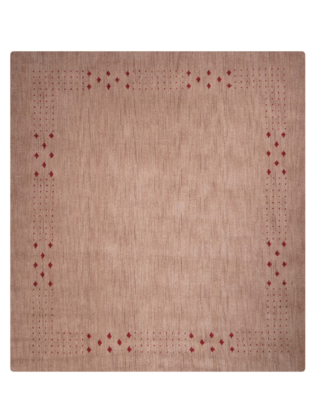 Contemporary Hand Knotted Wool Rug with Minimalist Border Design