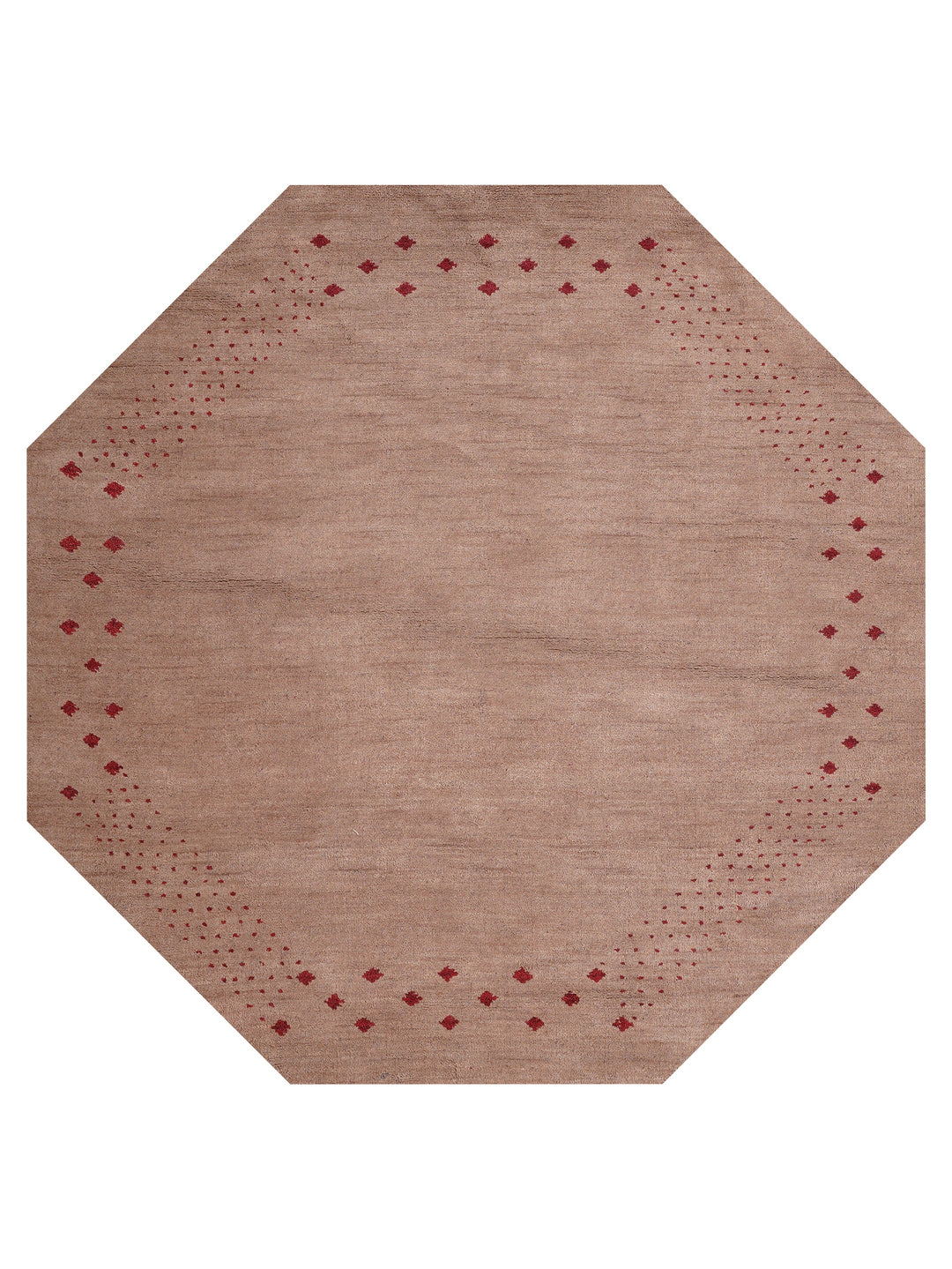 Contemporary Hand Knotted Wool Rug with Minimalist Border Design