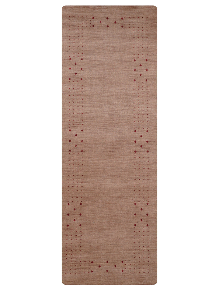 Contemporary Hand Knotted Wool Rug with Minimalist Border Design