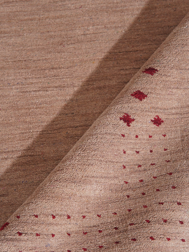 Contemporary Hand Knotted Wool Rug with Minimalist Border Design