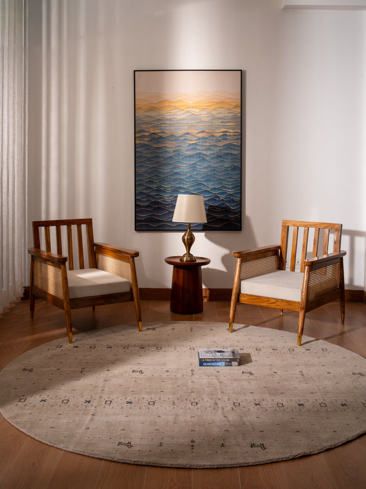 Handmade Wool Rug – Minimalist Patterned Style